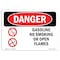 Signmission OSHA Sign, Gasoline No Smoking Or Open Flames, 14in X 10in Rigid Plastic, 10" W, 14" L, Landscape OS-DS-P-1014-L-1278 - alternate 1